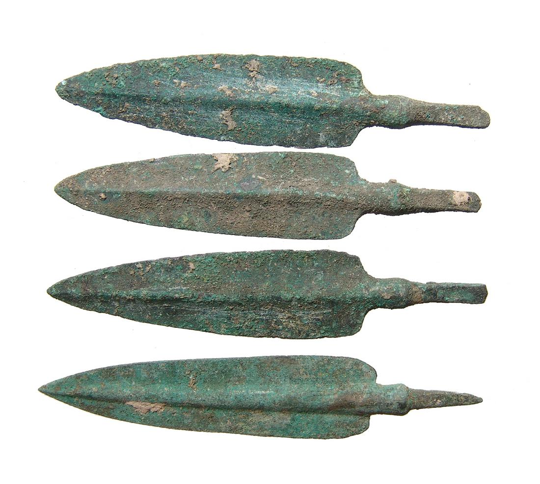 A group of 4 nice Near Eastern bronze arrow points (1 of 1)
