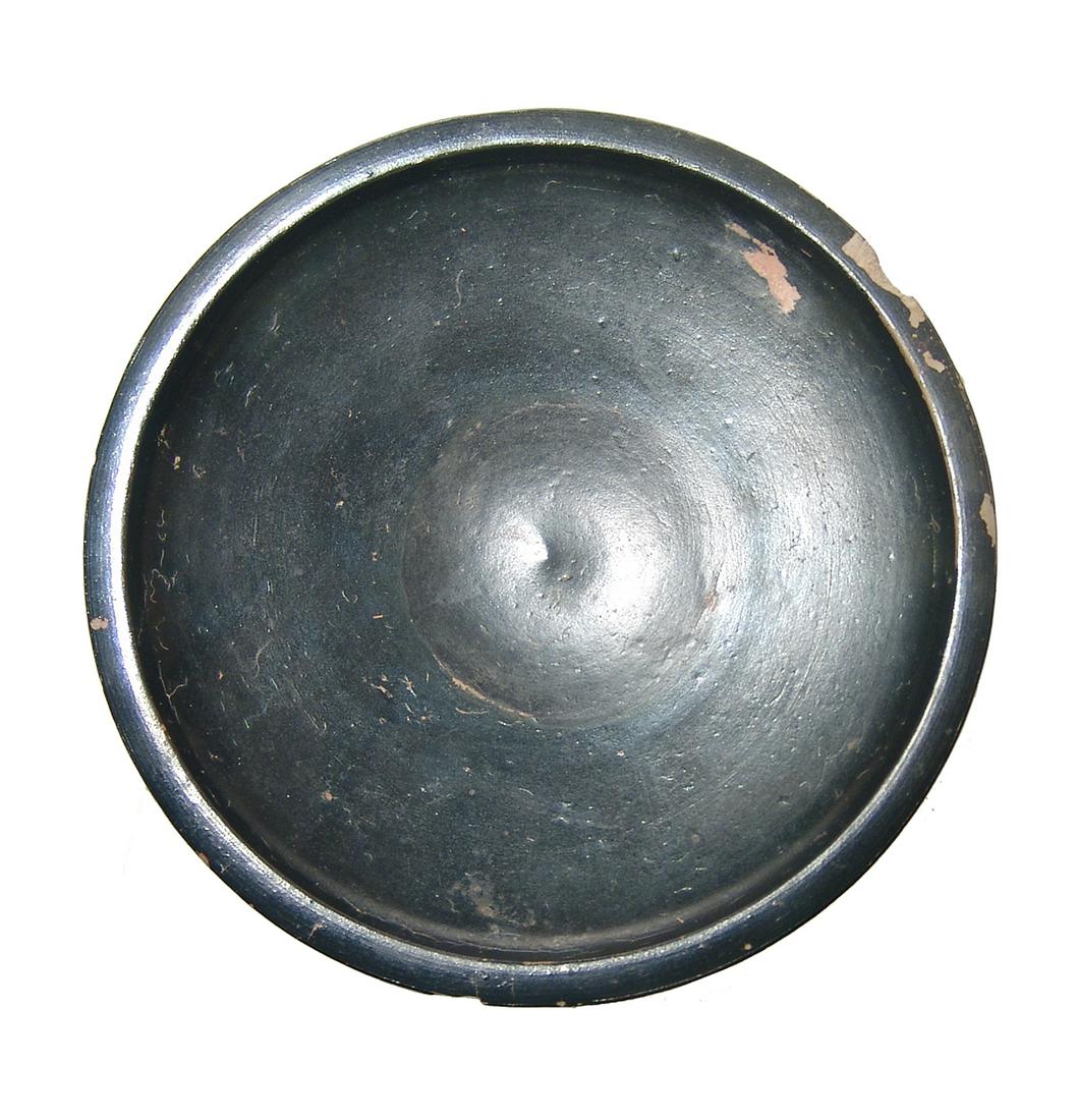 A Greek black-glazed footed plate (1 of 3)