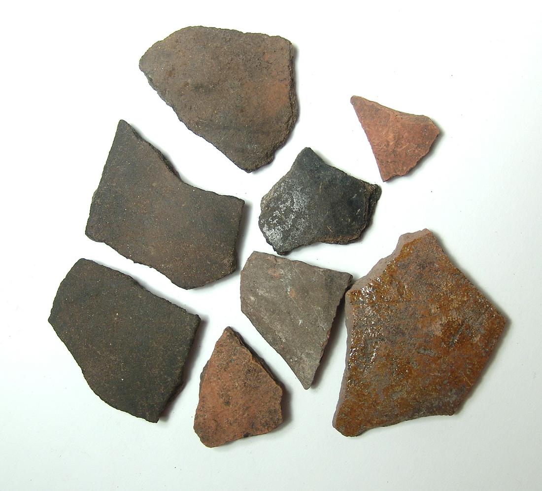 A group of large Arawak pottery shards (1 of 2)