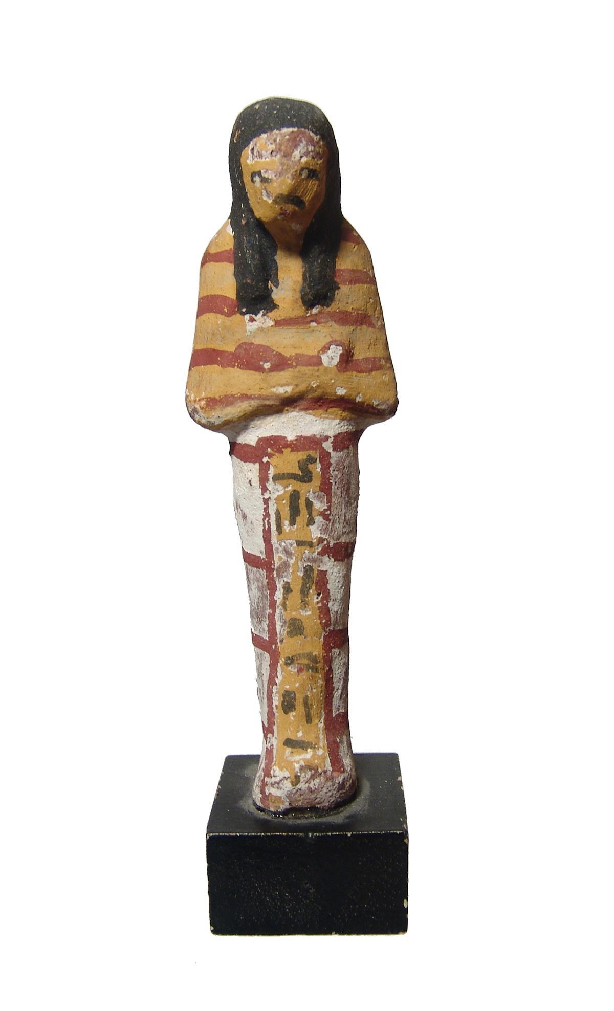 An Egyptian terracotta painted ushabti (1 of 4)