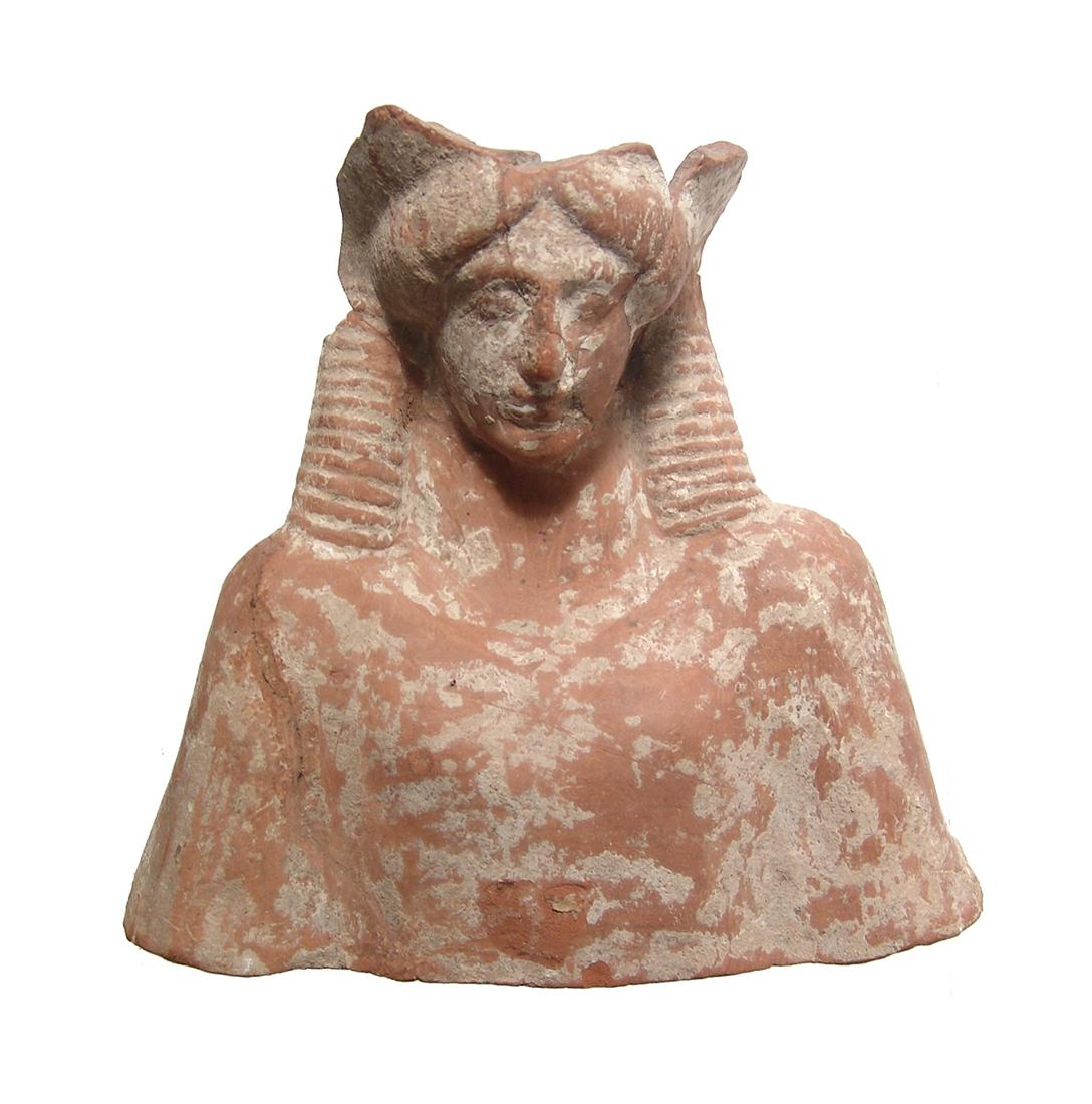 A nice Greek terracotta Kore protome (1 of 4)