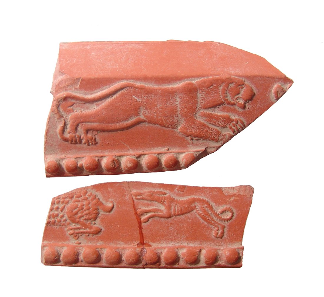 A pair of Roman red-ware pottery fragments (1 of 2)