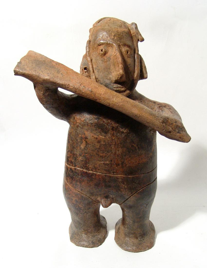 A large Colima standing warrior holding a club (1 of 7)