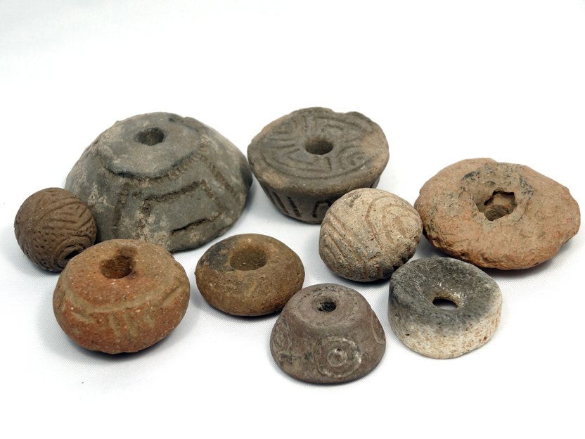 Group of 9 Mesopotamian clay loom weights