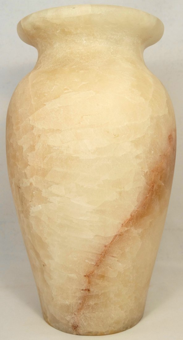 A large Egyptian alabaster vase