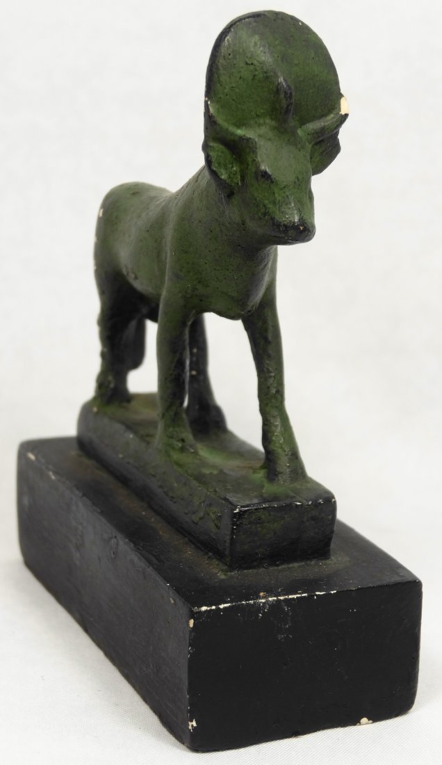Museum copy of Egyptian apis bull: A composite museum copy of an Egyptian bronze apis bull striding forward, H: 2 4/5 in (7.2cm), L: 2 ¼ in (5.8cm). The original resides in storage at the University of Pennsylvania Museum of Archaeolo