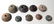 9 mixed stone and bone spindle whorls