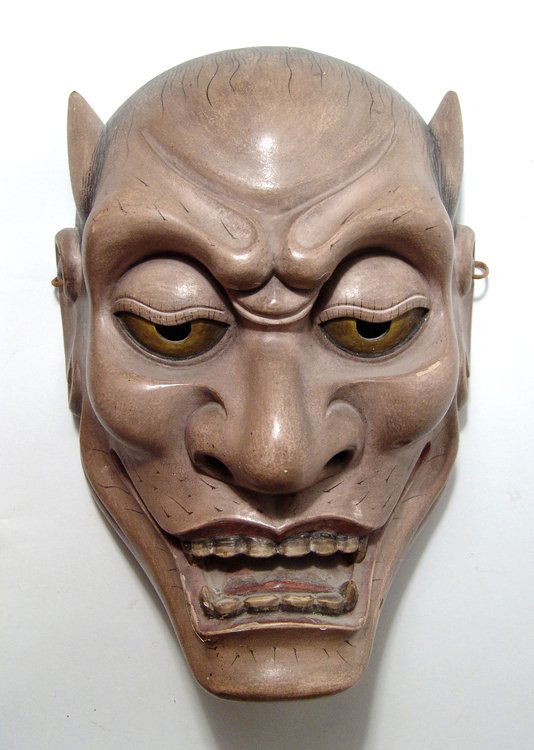 Japanese NOH mask of Hanna, the ghost of jealous women