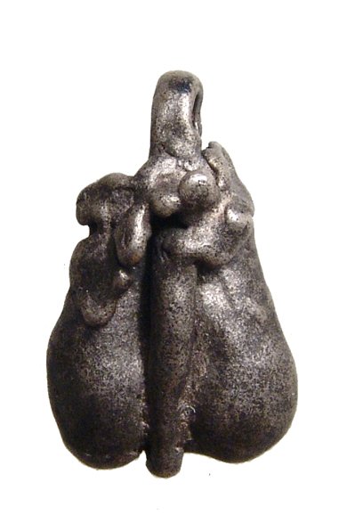 A Roman silver amulet of male genitalia: A Roman silver amulet of male genitalia, c. 1st - 4th Century AD, in naturalistic style with small loop for suspension. L: 1 1/5 in (3cm). Ex Southern California private collection.