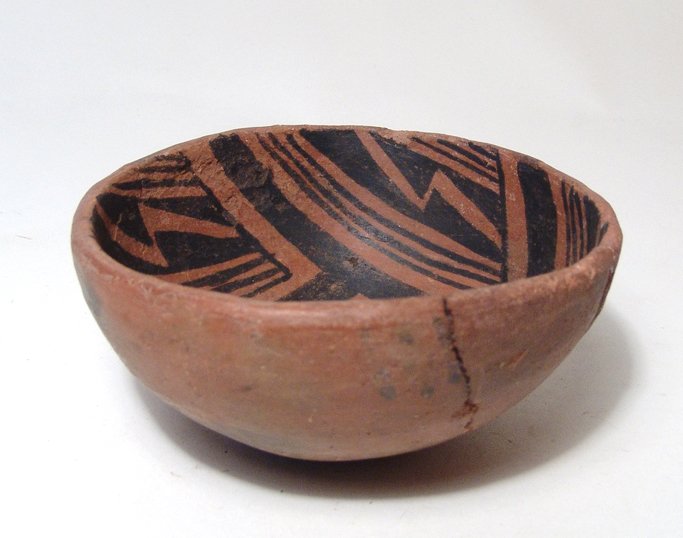 Anasazi 'Snowflake' polychrome ceramic bowl (1 of 3)