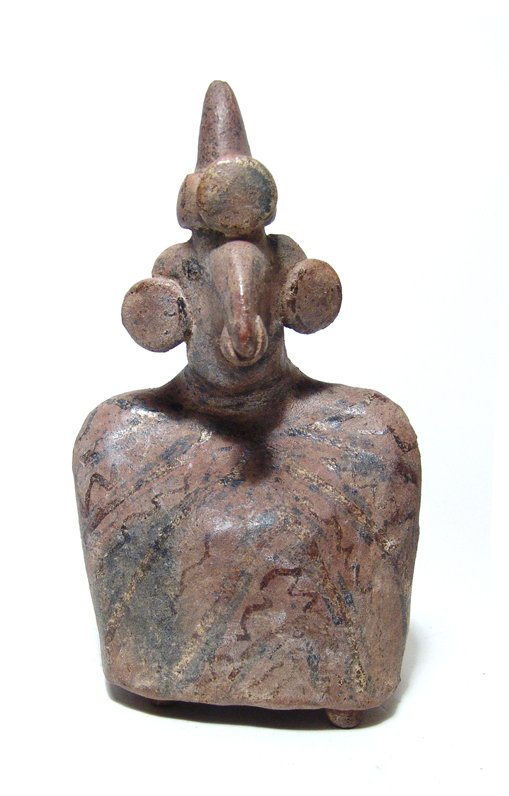 A Nayarit seated male figure wearing a poncho (1 of 4)