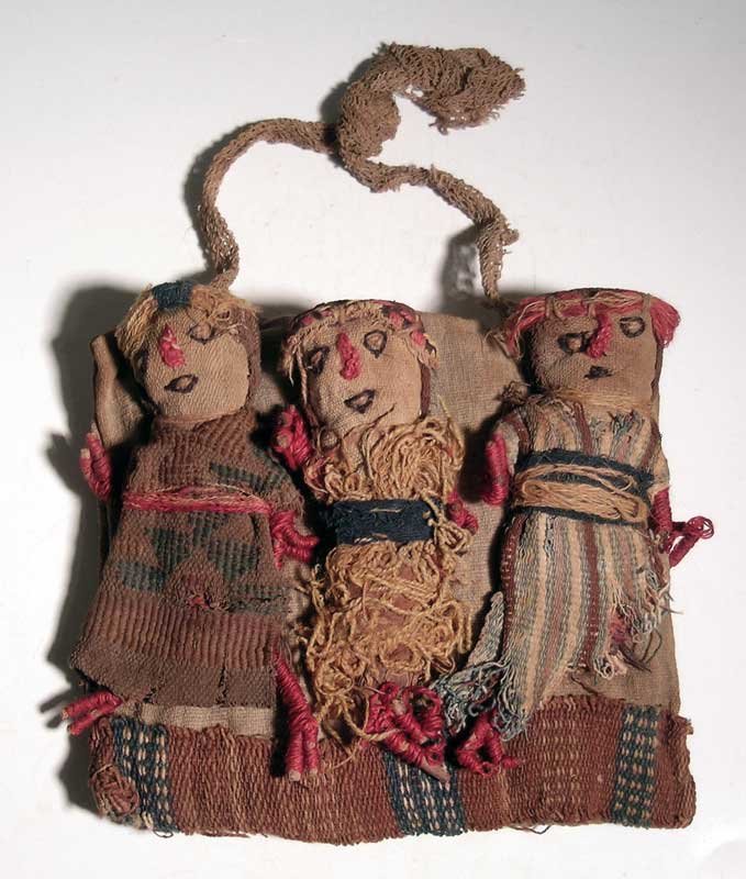 A trio of Pre-Columbiann textile dolls (1 of 2)