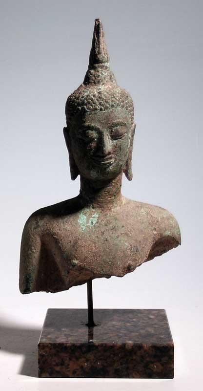 Sukhothai period Buddha bust from Thailand (1 of 4)
