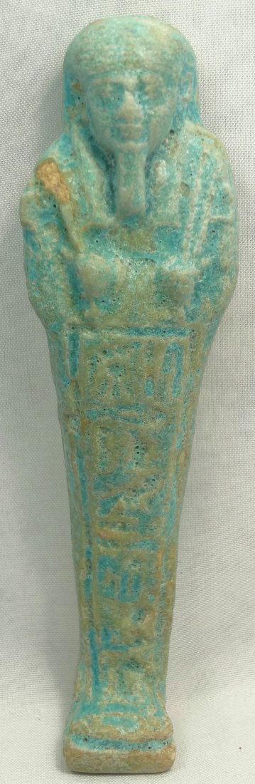 An Egyptian light blue faience ushabti (1 of 3)