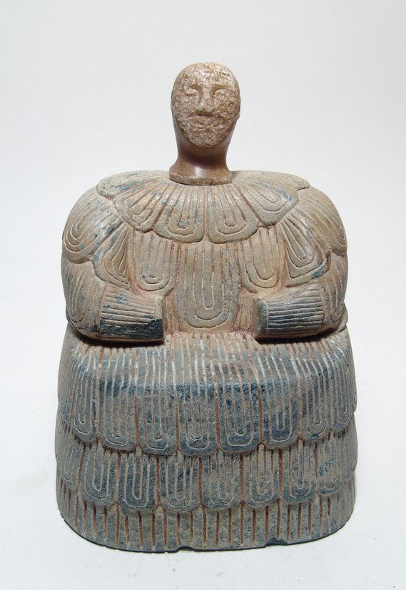 A Bactrian calcite votive head from a composite figure (1 of 6)