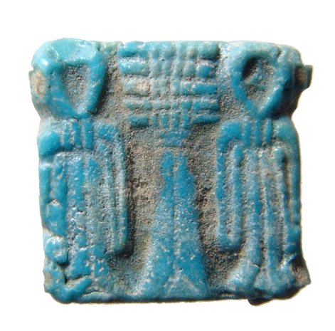 Egyptian faience plaque with Djed pillar, Knots of Isis (1 of 2)