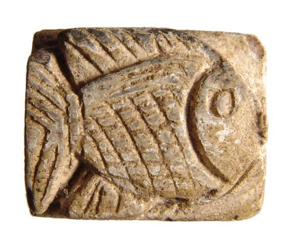 Egyptian steatite plaque with a Nile Perch (1 of 2)