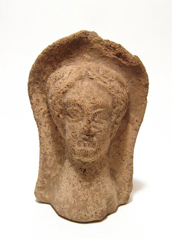 An Etruscan ceramic veiled female head (1 of 4)