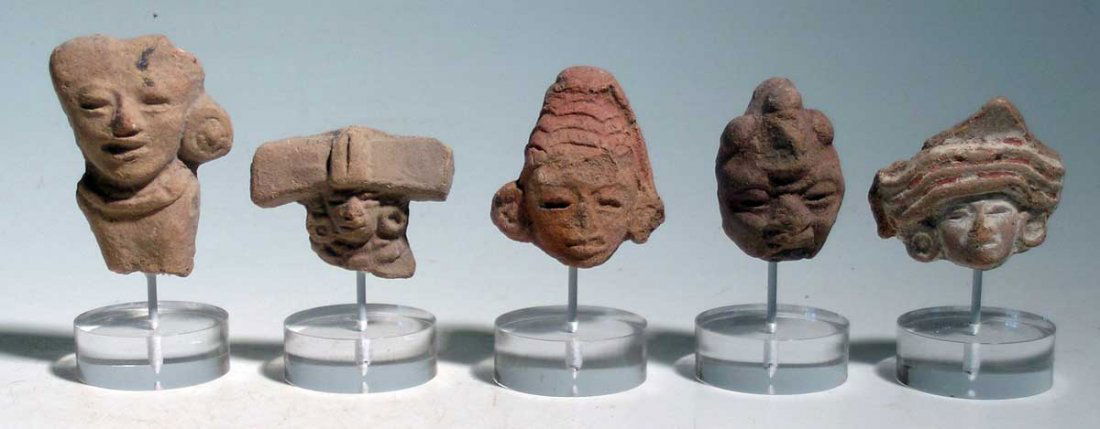 Five mounted Teotihuacan heads from Mexico (1 of 1)