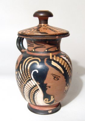 A lovely Apulian red-figure lidded oinochoe (1 of 8)