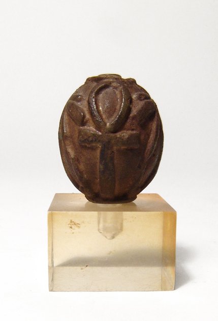 Egyptian faience bead with Eye of Horus and Ankh decor (1 of 7)