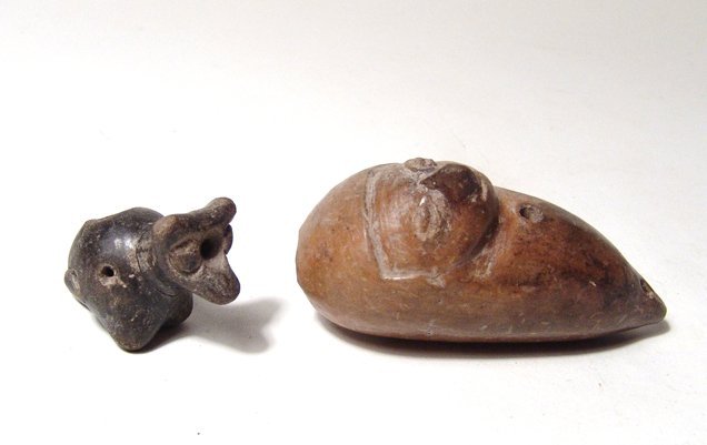 Effigy vessel from Ecuador and a Colima whistle (1 of 5)