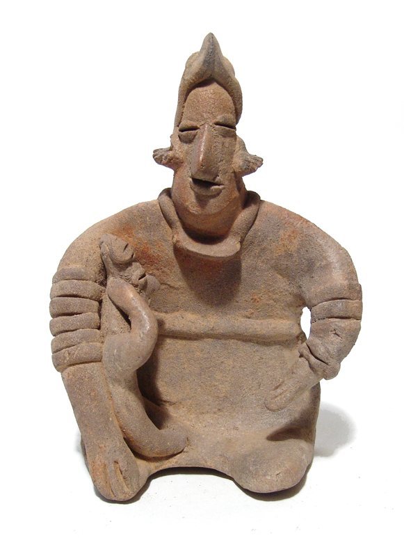 Attractive Colima seated female figure with child (1 of 4)