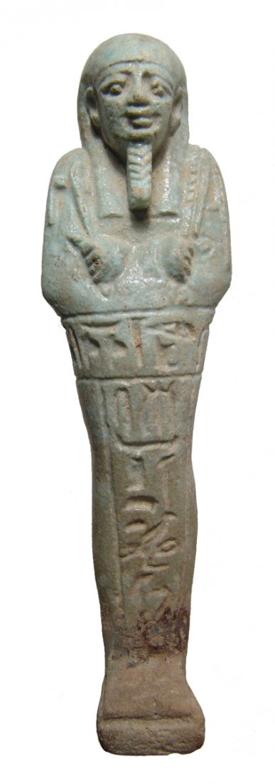 A nice Egyptian faience ushabti, Late Period (1 of 4)