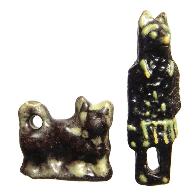 Pair of Egyptian faience amulets, Ptolemaic Period (1 of 2)