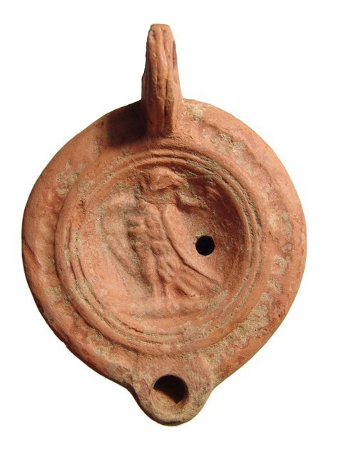 A Roman orange-ware discus lamp (1 of 2)