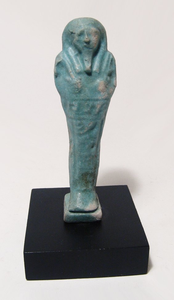 An Egyptian light blue faience ushabti (1 of 3)