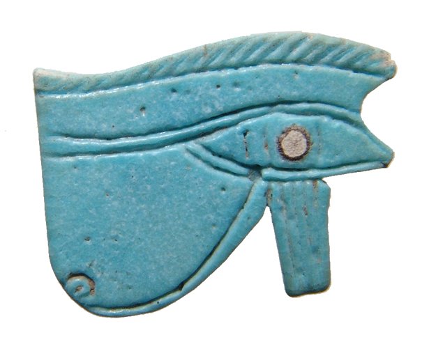 A nice Egyptian blue faience Eye of Horus amulet (1 of 2)