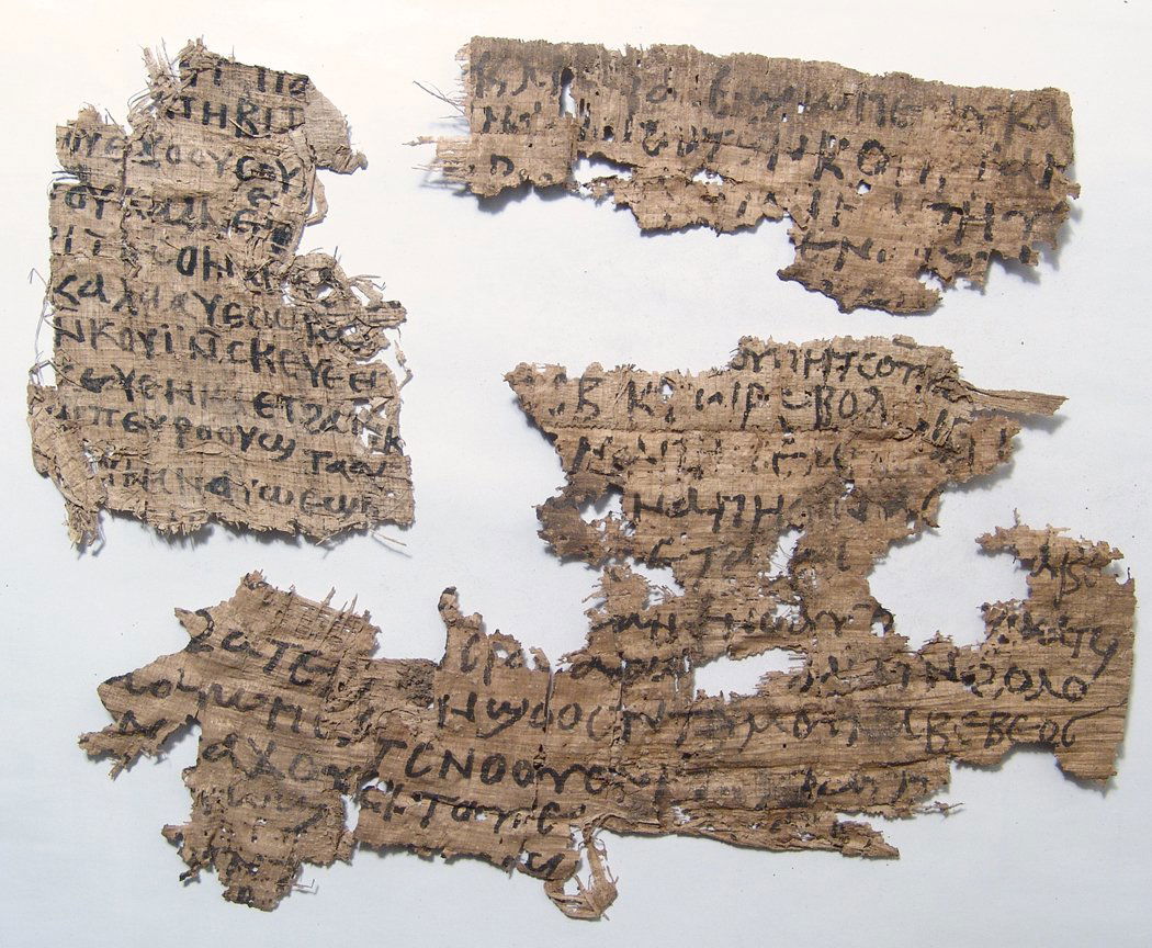 Group of Egyptian document fragments with Coptic script (1 of 6)