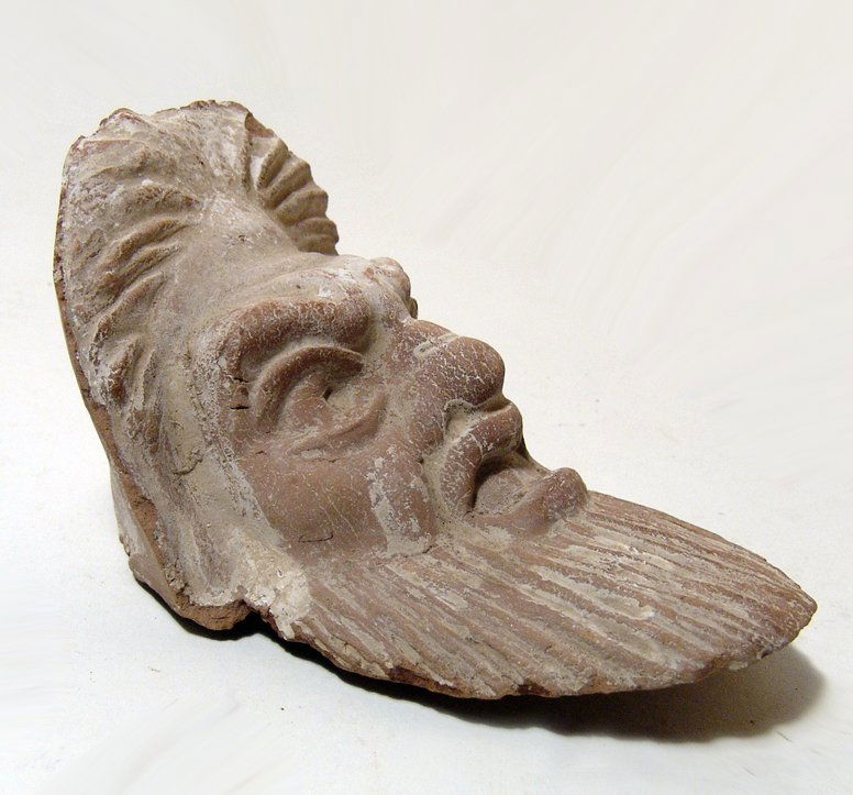 A lovely Greek terracotta theater mask (1 of 4)