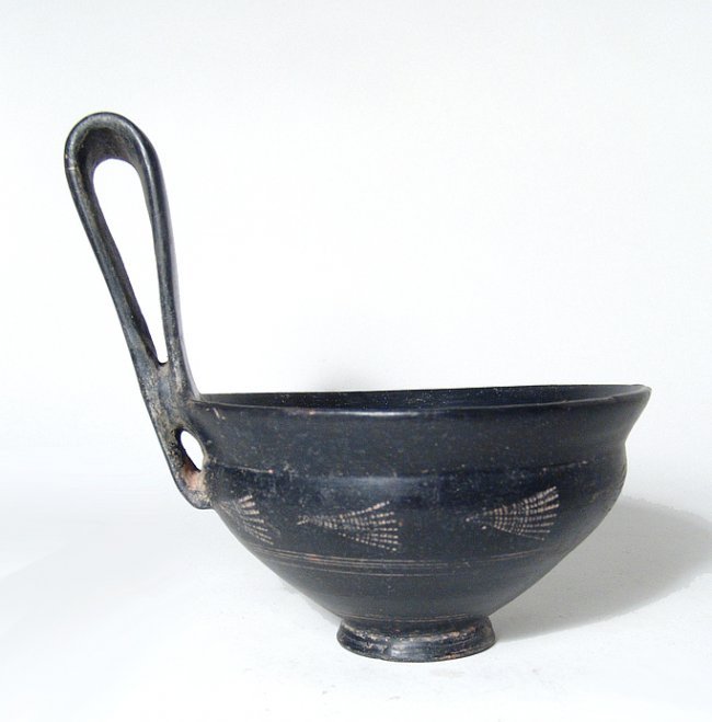 A choice Etruscan Bucchero Kyathos, Italic (1 of 4)