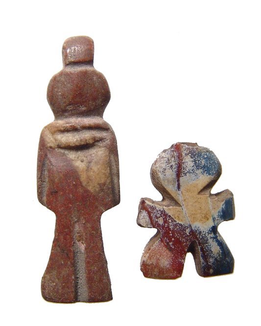 A pair Egyptian stone ‘knot of Isis’ amulets (1 of 2)