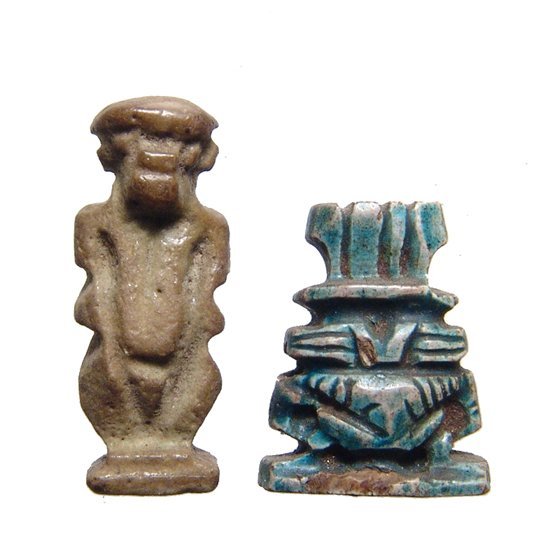 A pair of Egyptian amulets, Late Period (1 of 2)