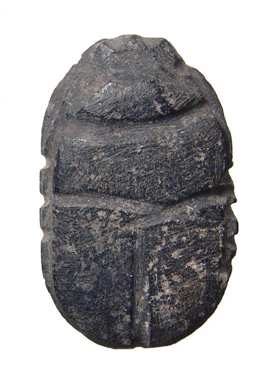 Egyptian dark stone scarab, Late Period (1 of 3)