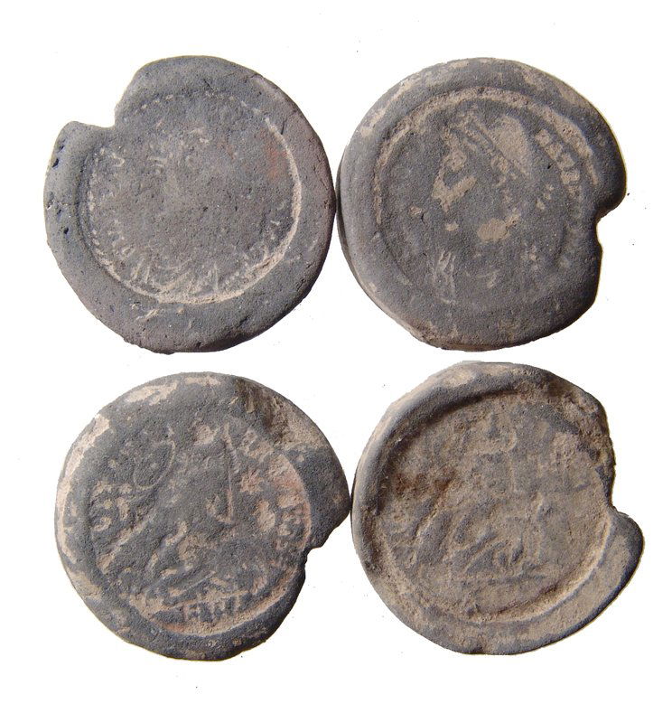 4 Roman terracotta counterfeiter/forger’s moulds (1 of 2)