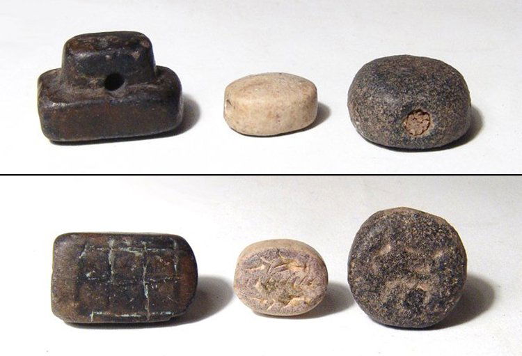 A lot of 3 stone stamp seals from the Holy Land (1 of 1)