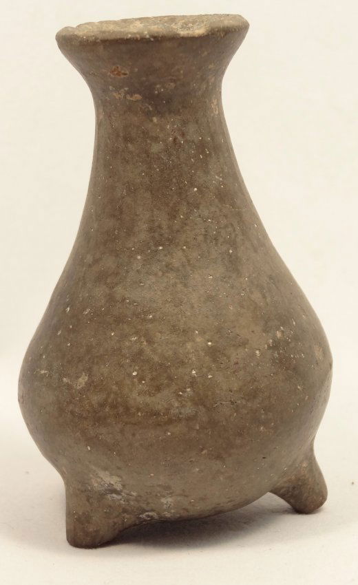 Near Eastern clay three footed gray kohl jar (1 of 2)