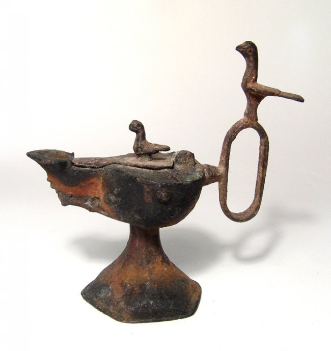 A Persian Khorasan bronze lamp (1 of 3)