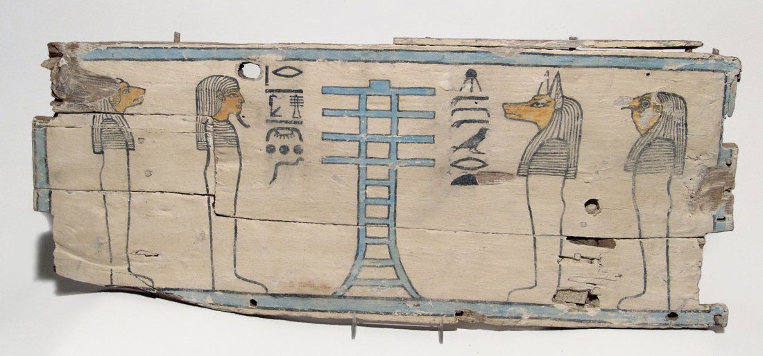 A beautifully painted Egyptian wood panel