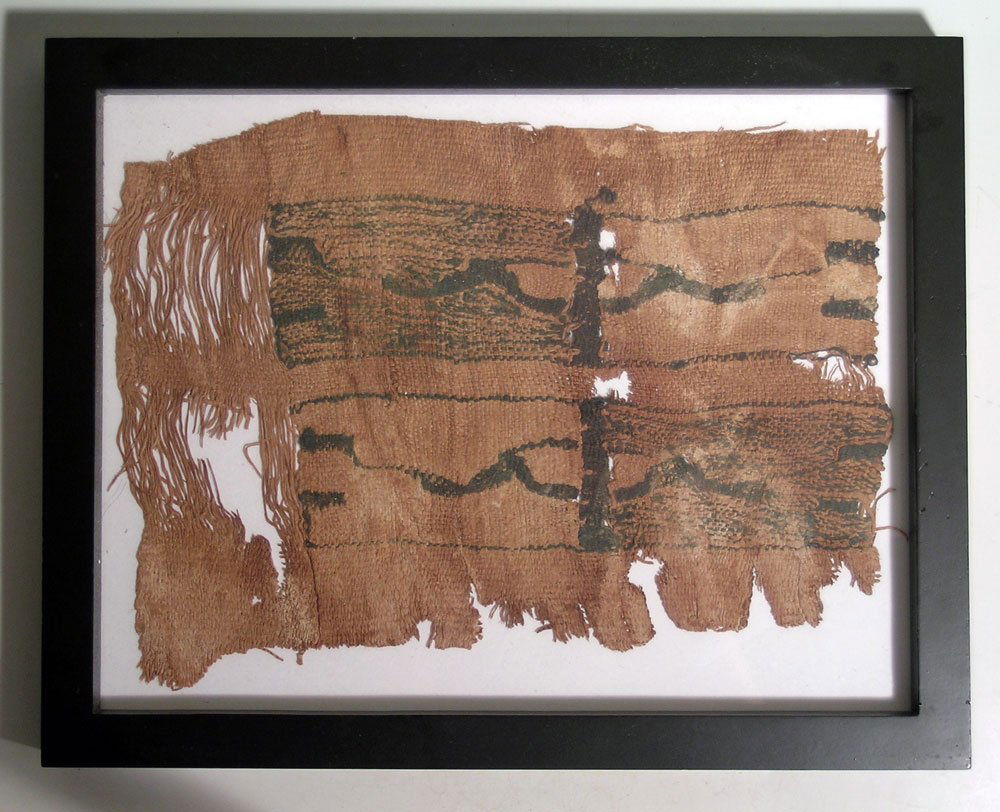 Framed swatch from a Coptic textile, Roman Egypt (1 of 2)