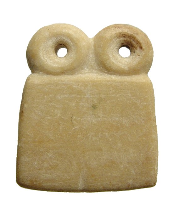 A Near Eastern creme marble eye idol (1 of 3)