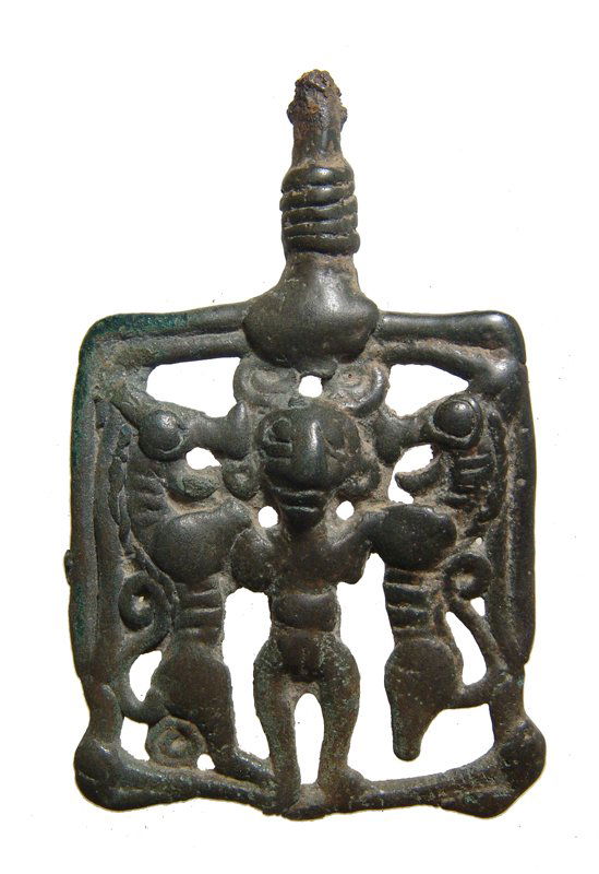 Near Eastern bronze pin terminal with 'Master of (1 of 2)