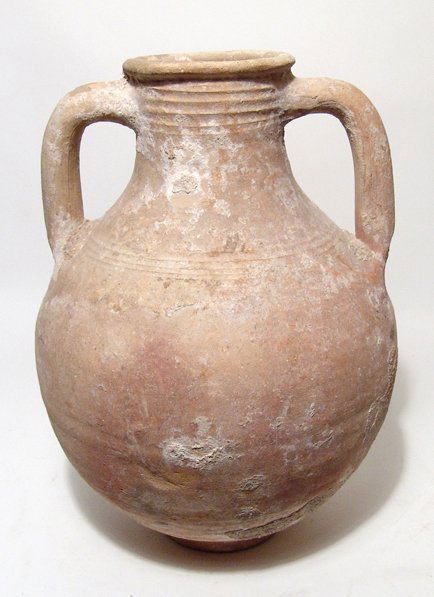 An attractive Roman ceramic amphora (1 of 3)