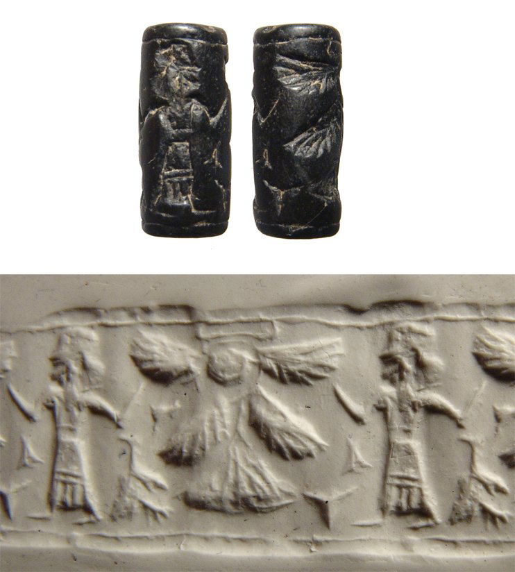 North Syrian black steatite cylinder seal (1 of 1)