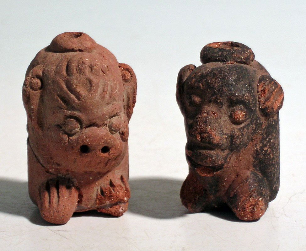 A pair of Vera Cruz zoomorphic whistles from Mexico (1 of 1)