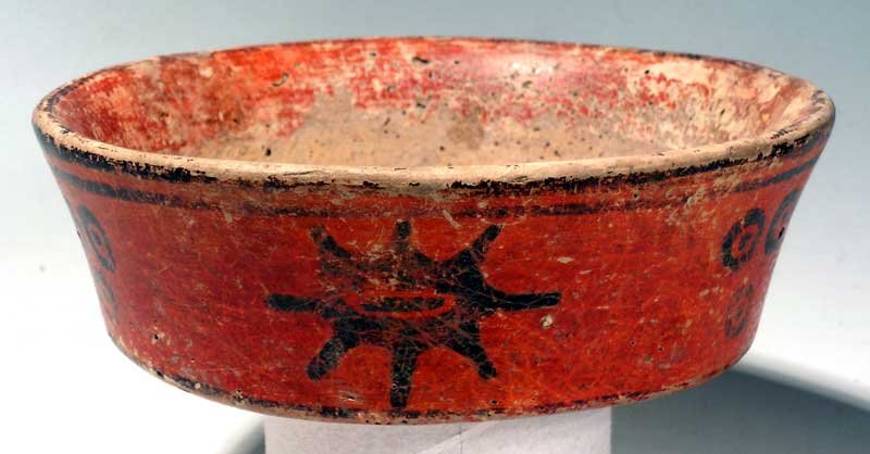 Maya polychrome bowl from the Peten region of Guatemala (1 of 3)
